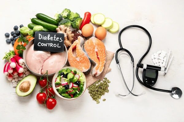top-view-healthy-food-plate-600nw-2296241713 diabetes control tips